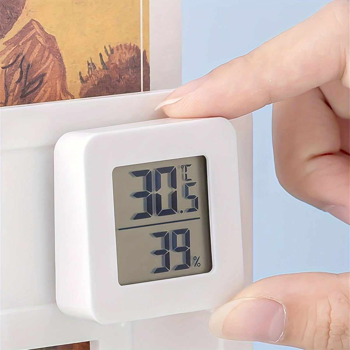 Mini Digital Thermometer and Hygrometer Indoor Outdoor Battery-Operated