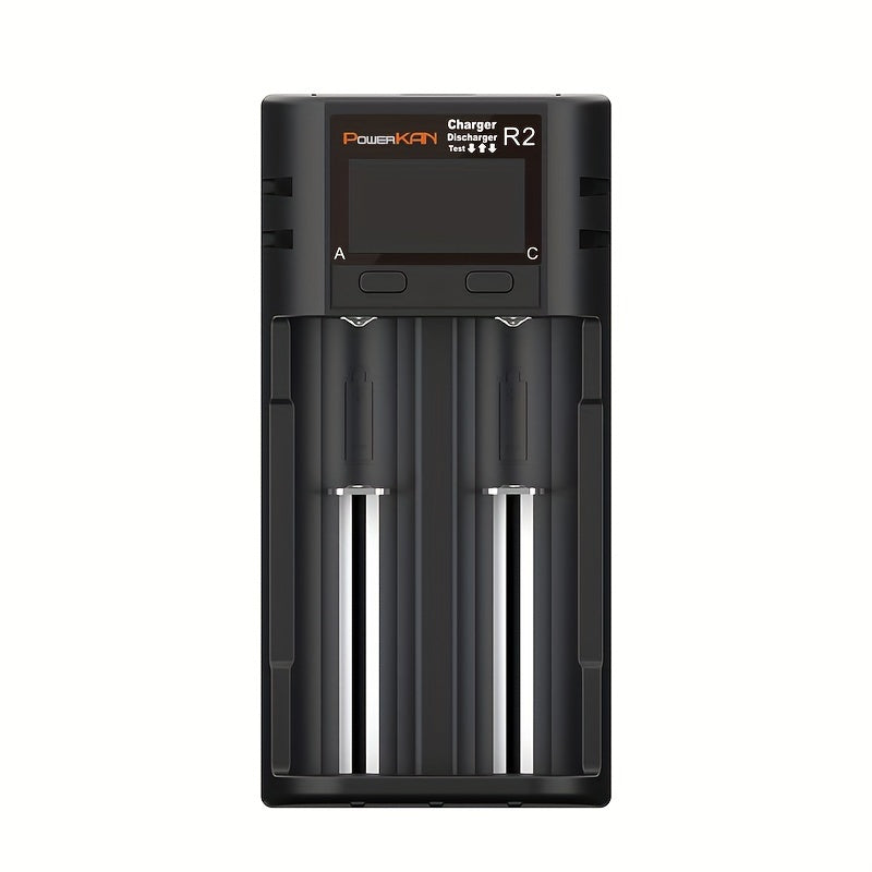 1 dona POWERKAN Dual Slot USB qayta zaryadlanadigan batareya zaryadlovchisi kameralar uchun, plastik material, 36V va undan past ishlash voltaji, litiy va nikel-metal gidrid uchun ko'p funksiyali aqlli zaryadlovchi.