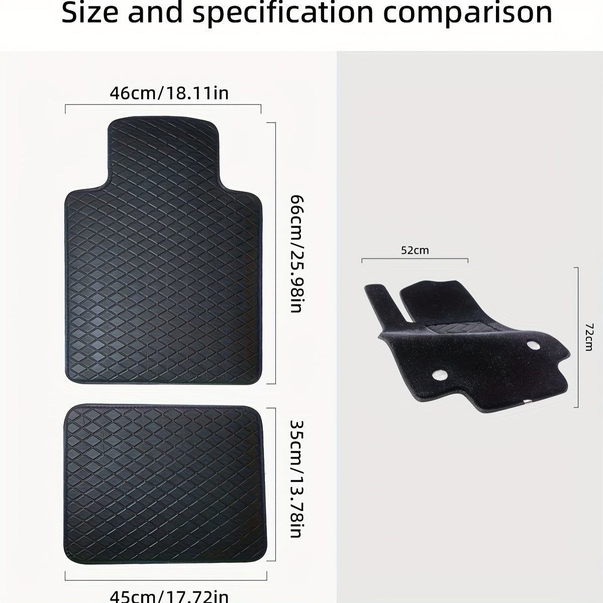 4-Piece PVC Car Floor Mats Set Waterproof Easy to Clean Universal Style