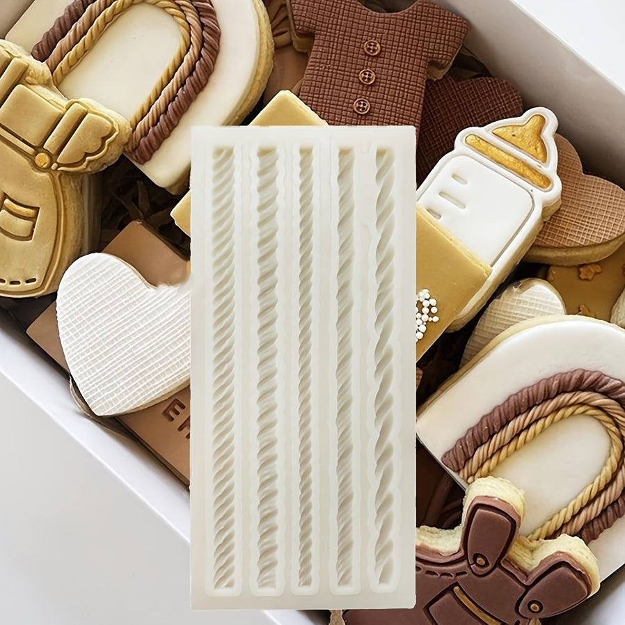 Silicone Mold for Braided Rope Design for Desserts Chocolate Fondant