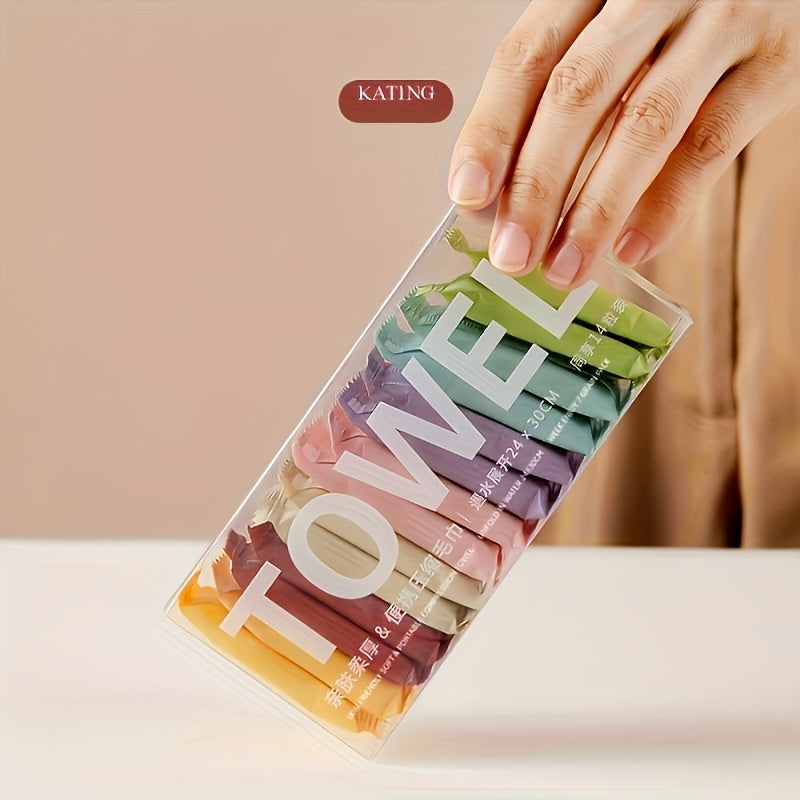 Сжатые туристические полотенца для лица, упаковка 7/14, утолщённые одноразовые очищающие салфетки