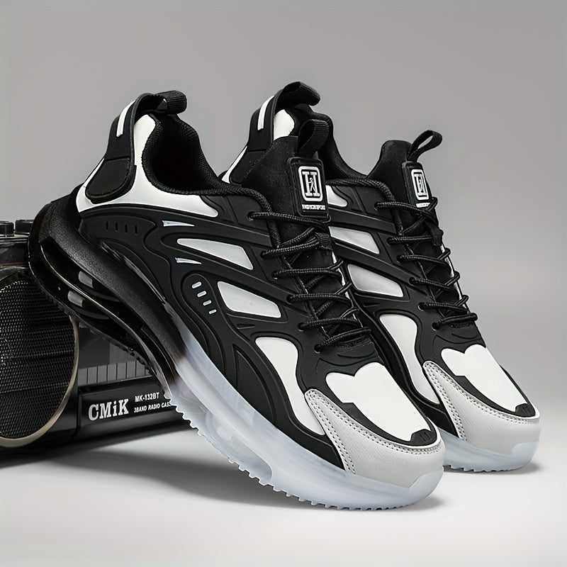 Men's Road Running Shoes Black and Gold Breathable Mesh Rubber Sole Casual Athletic