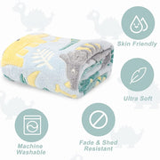 Kids Boys Fleece Throw Blanket with Glow-in-the-Dark Dinosaur Design for Birthday Gift