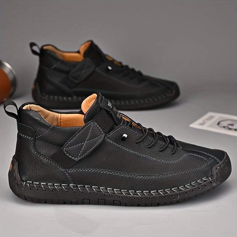 Men's Leather Oxford Shoes Loafers Dress Boots Boat Shoes in Black and Brown Sizes