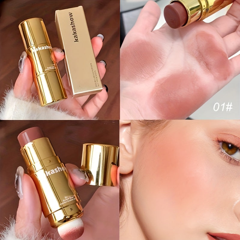 Женский водостойкий двухсторонний румяна-стик с матовым финишем, наслоение покрытия, оранжевый, розовый, красный