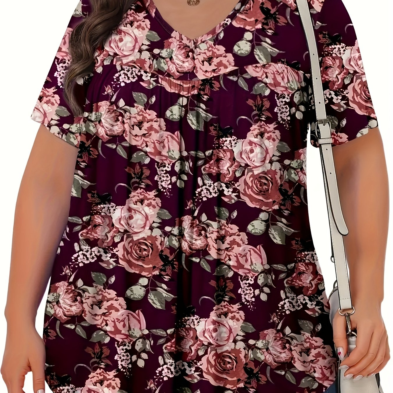 Plus Size Women Digital Print Oversized Top Loose Fit Comfortable