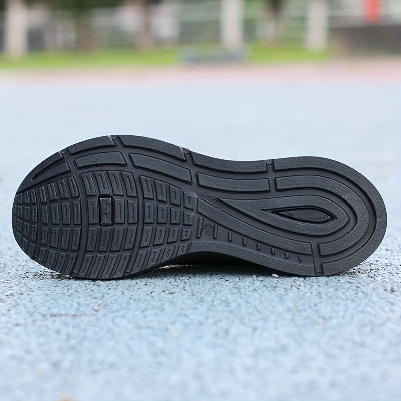 Men's Mesh Sneakers with Breathable Upper, Non-Slip Rubber Sole, EVA Insole, Round Toe, Lace-Up, Striped Pattern, Casual Sports Shoes for Spring Summer Fall