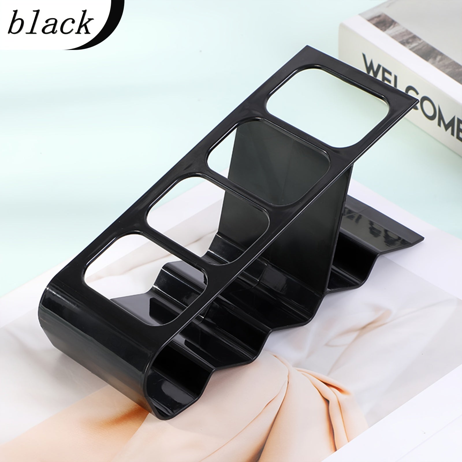 Multipurpose Remote Control Holder for Four Remotes Black Brown White No Batteries Needed