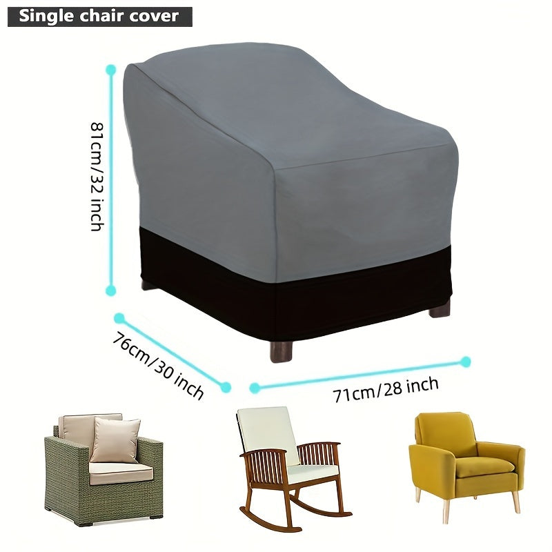 1 dona ikki rangli divan qoplamasi, og'ir vaznli UV tashqi patio mebellarini himoya qiluvchi polyester materialdan tayyorlangan, barcha mavsumlar uchun patio va hovlida foydalanish uchun tortish ipi bilan yopiladi.