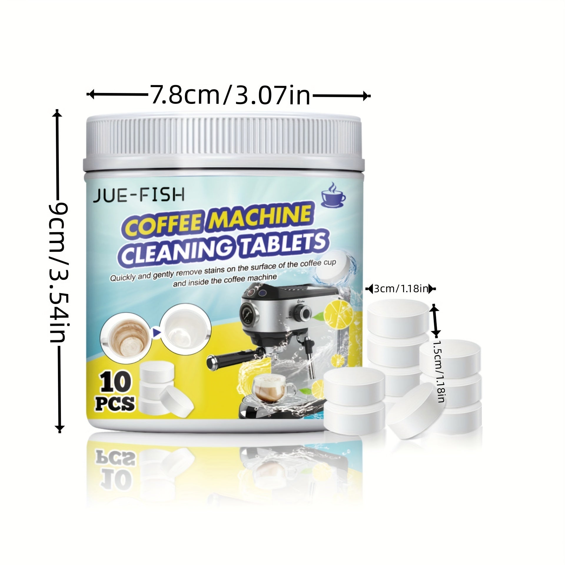 Effervescent Coffee Stain Remover Tablets for Cups, Stubborn Stain Cleaning