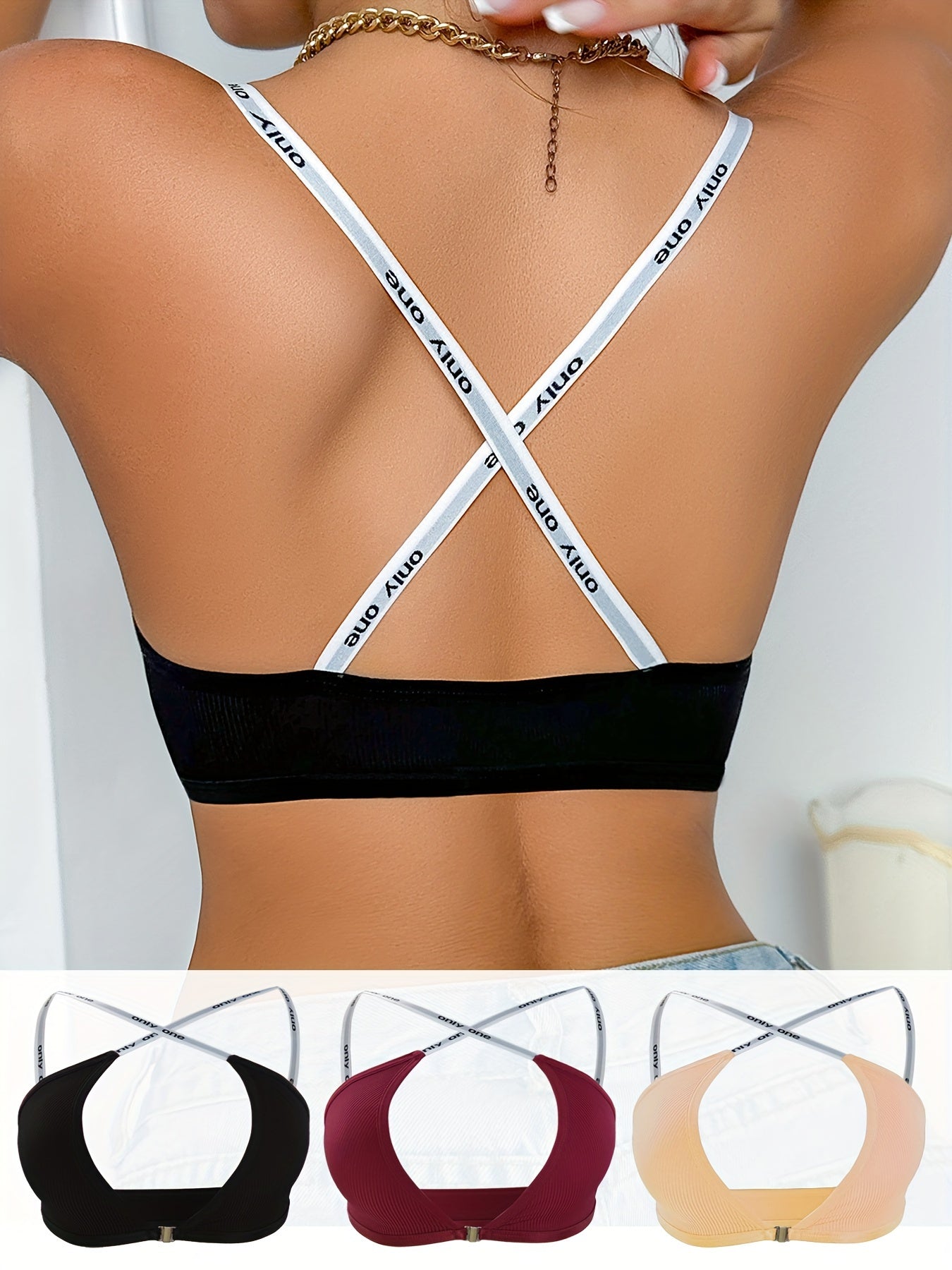 Women's Seamless Push-Up Bras Wireless Support Front Closure High Support Black Burgundy Nude Sizes 70B-90E