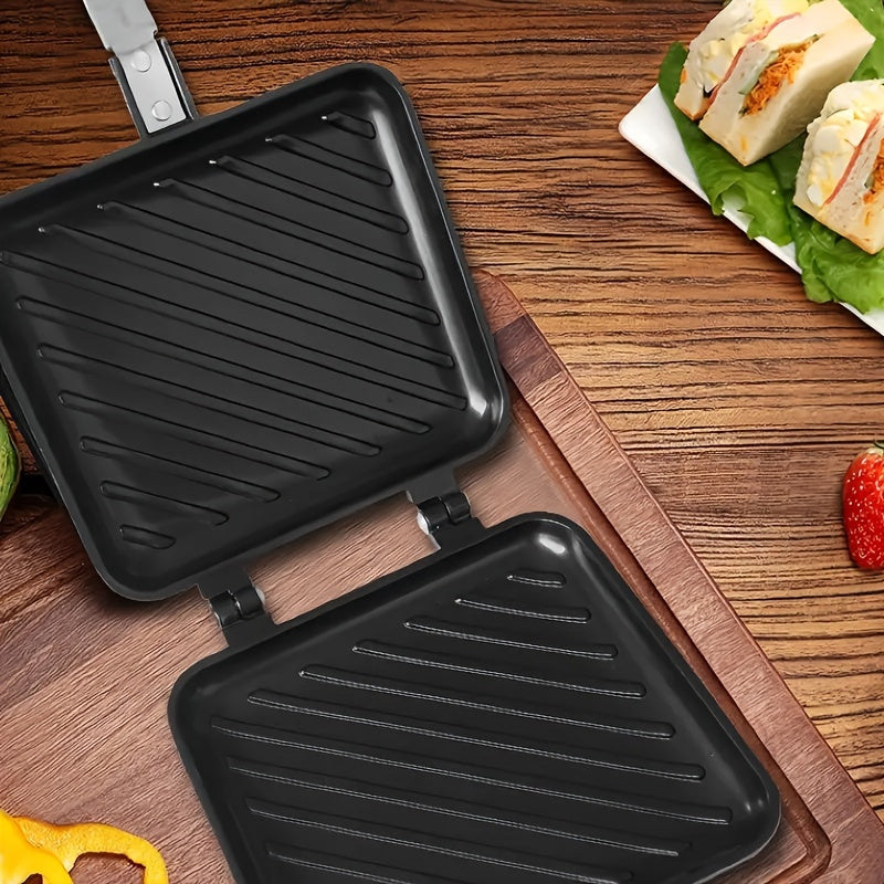 Non-Stick Double-Sided Sandwich Maker for Gas Stove Cooking