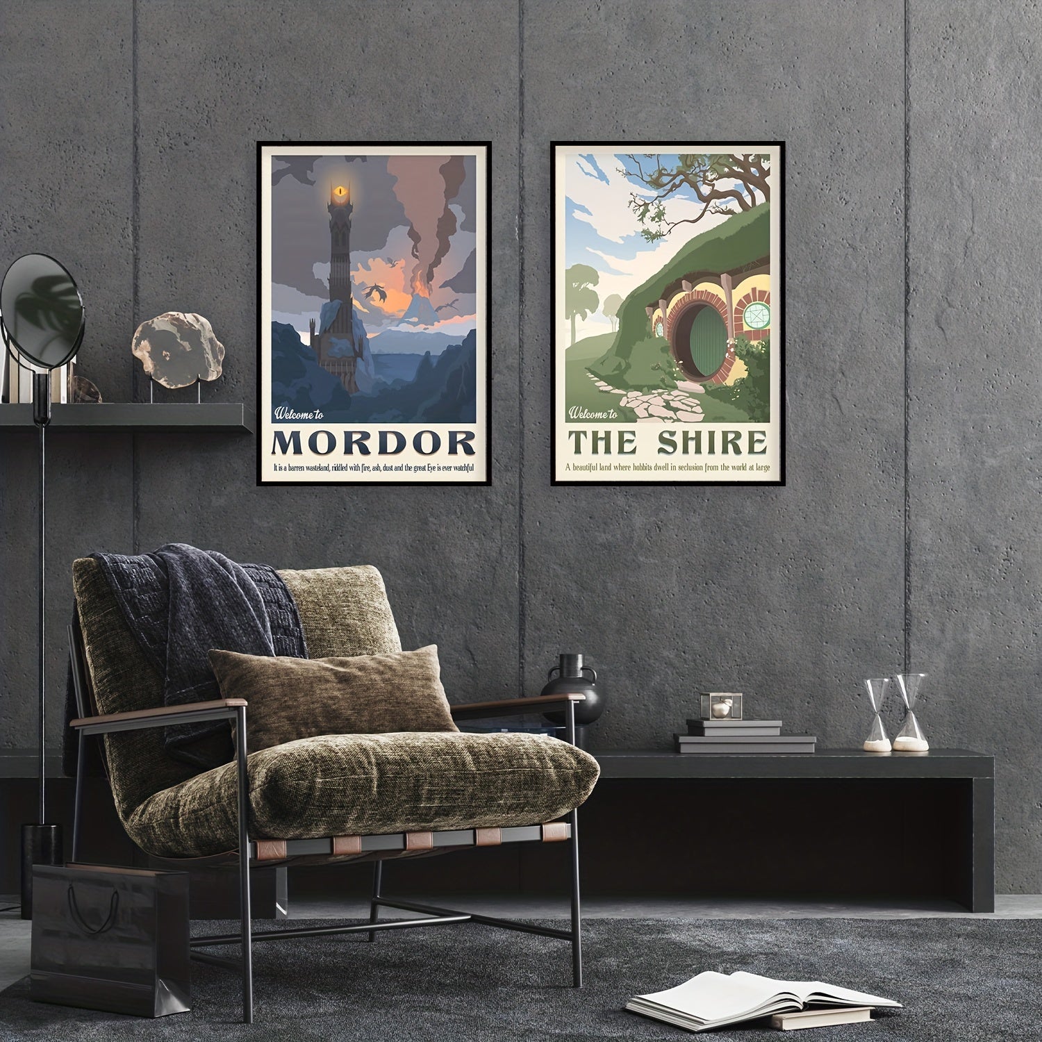 Set of 4 Middle Earth Landscape Canvas Wall Art Posters for Home Decor