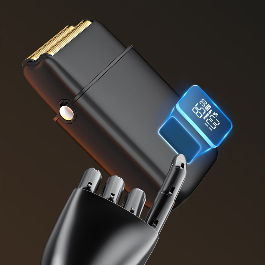 Kit de recortadora de cabello con pantalla LED, maquinilla de afeitar de lámina, recortadora de nariz y barba, carga USB, 1 set