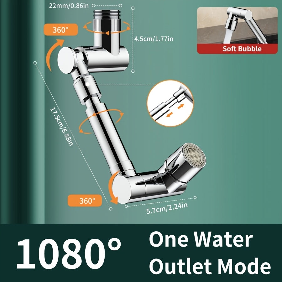 Stainless Steel Kitchen Faucet with 360° Rotation and Dual Water Modes