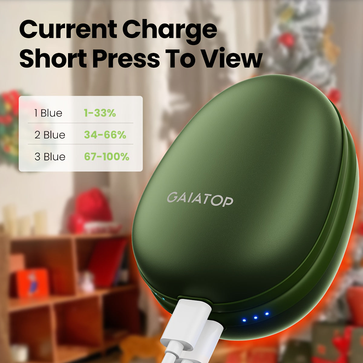 Mini USB Rechargeable Hand Warmers Pack with 4000mAh Battery and Face Design