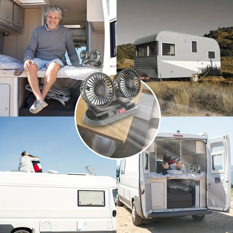 Mini USB Fan for Car and Home Double-Headed Portable Window Fan