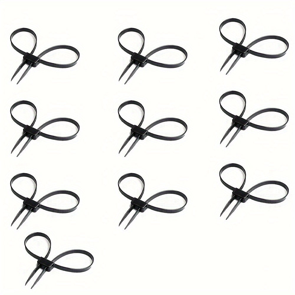Black Nylon Zipper Ties Set 1/3/10pcs Weatherproof Non-Slip Break Resistant