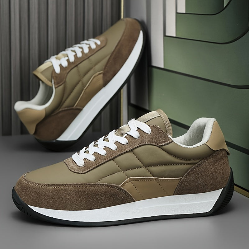 Olive Green Thick-Soled Running Sneakers for Men and Women All-Season