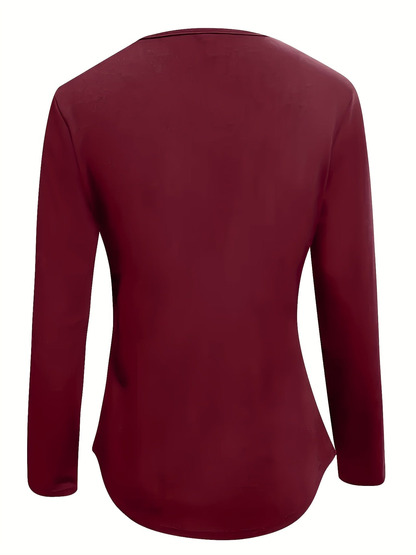 Plus Size Women's Black Ruffled Long Sleeve Top Casual Stretchy Fall Winter