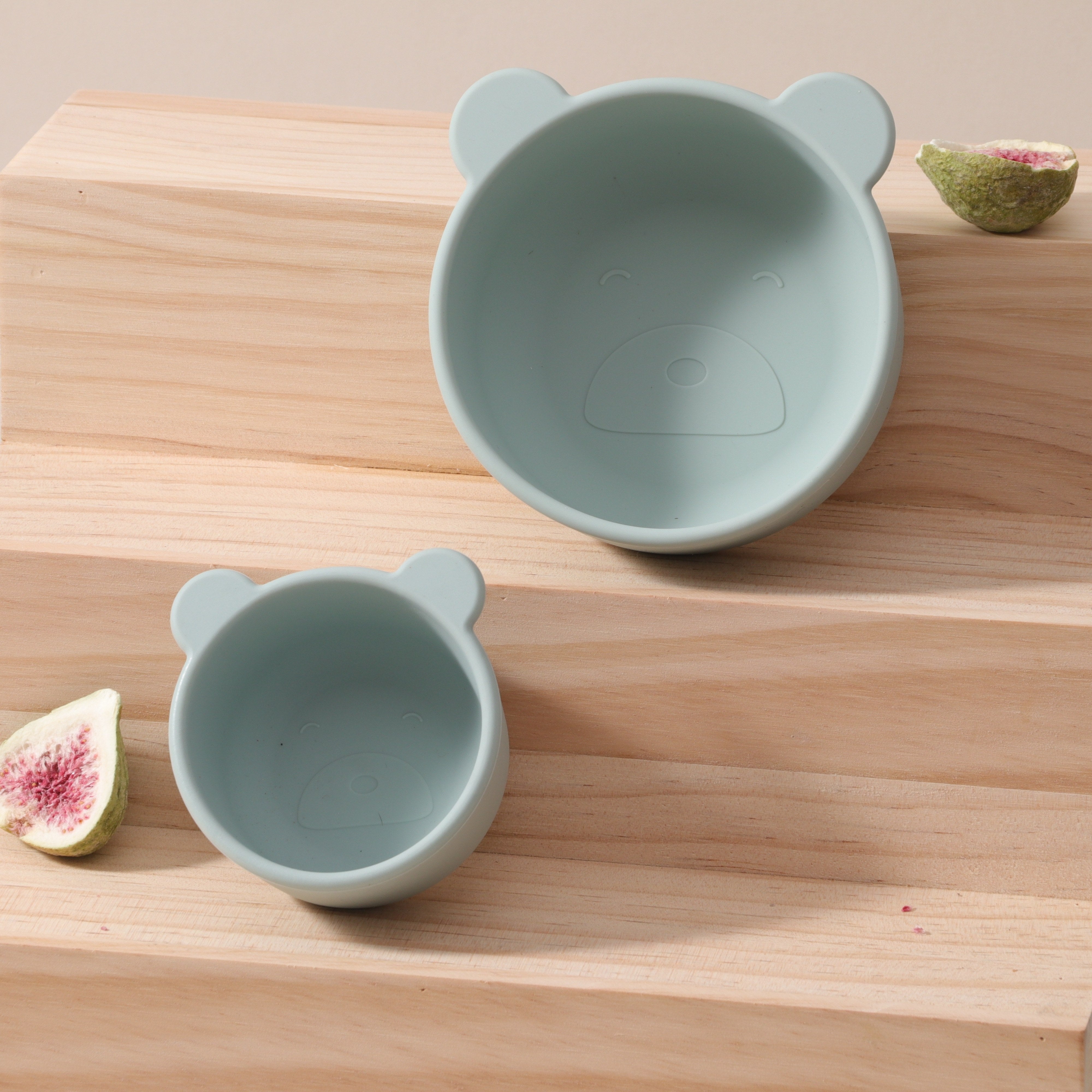 Kids Silicone Feeding Set with Bear-Shaped and Snack Bowls BPA-Free Food-Grade Safe