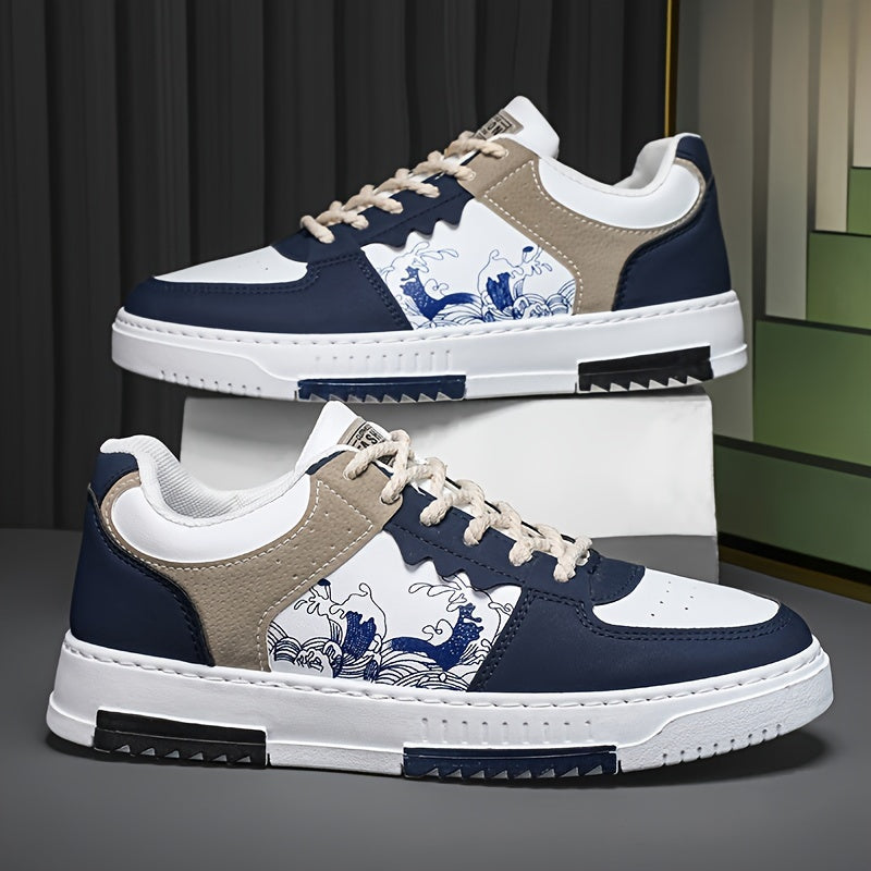 Men's Casual Low Top Sneakers Fabric Lining TPU Sole Solid Color Versatile Fit