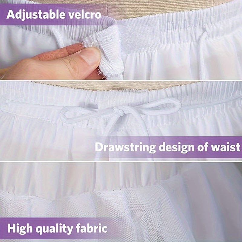 Women's Petticoat for Wedding Gowns 4-Tier Crinoline Underskirt Polyester Bridal Accessory