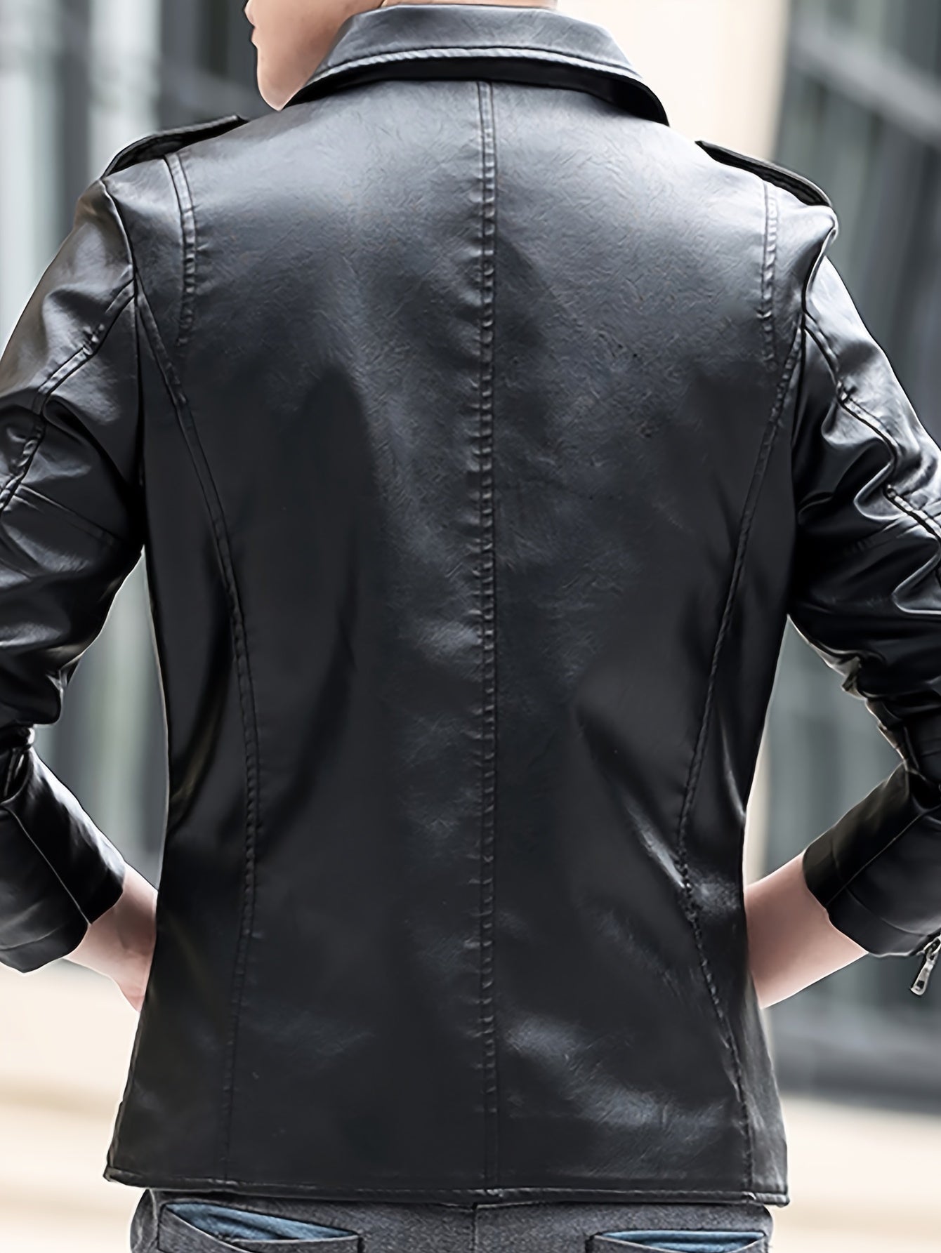 Men's Black Casual Zip-Up Jacket with Multi-Pocket Windproof Sun Protection