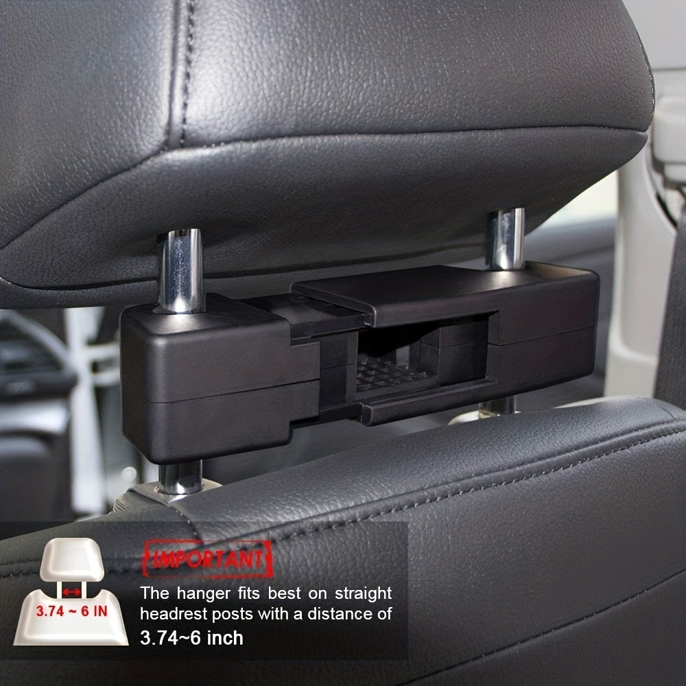 Premium Car Headrest Hanger Black Gray Space-Saving Multi-Functional Storage Easy to Install
