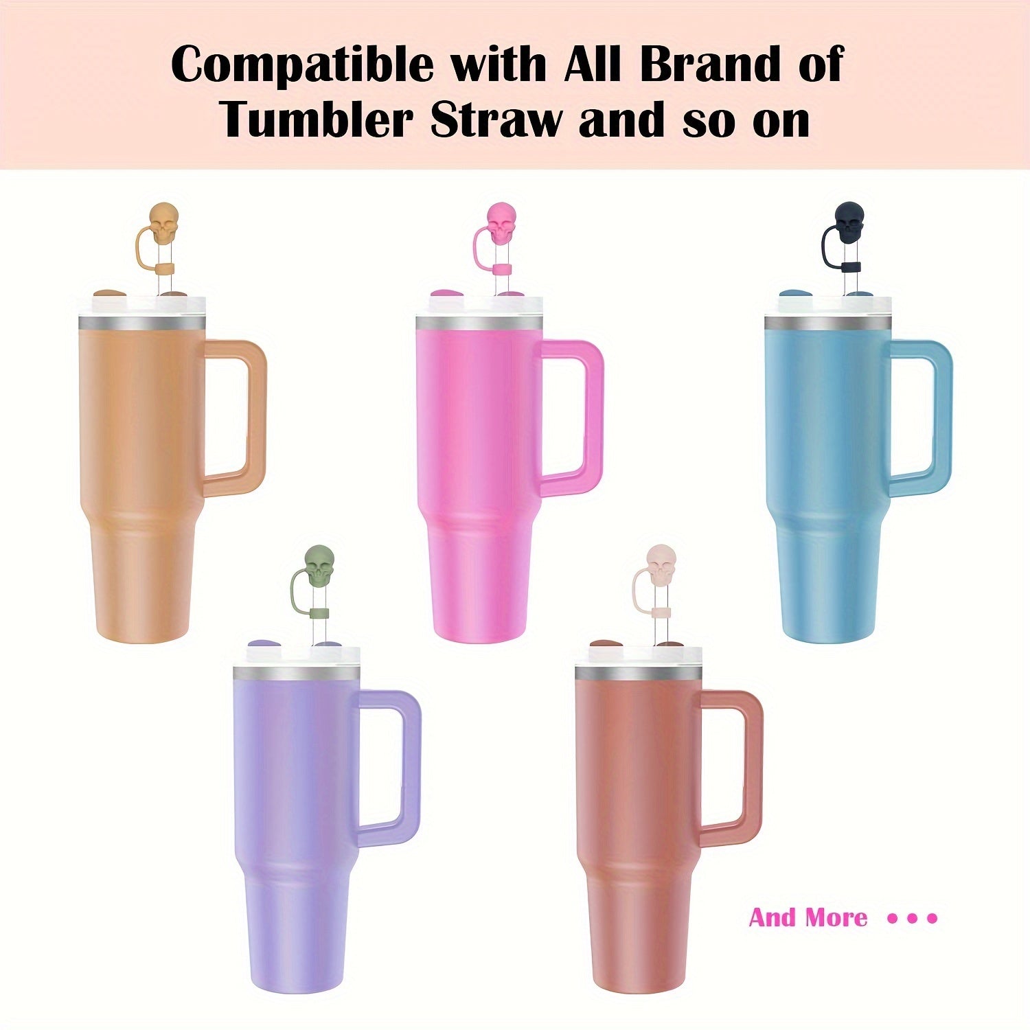 Silicone Skull Straw Caps Set for 10mm Cups Dustproof Reusable Halloween Christmas