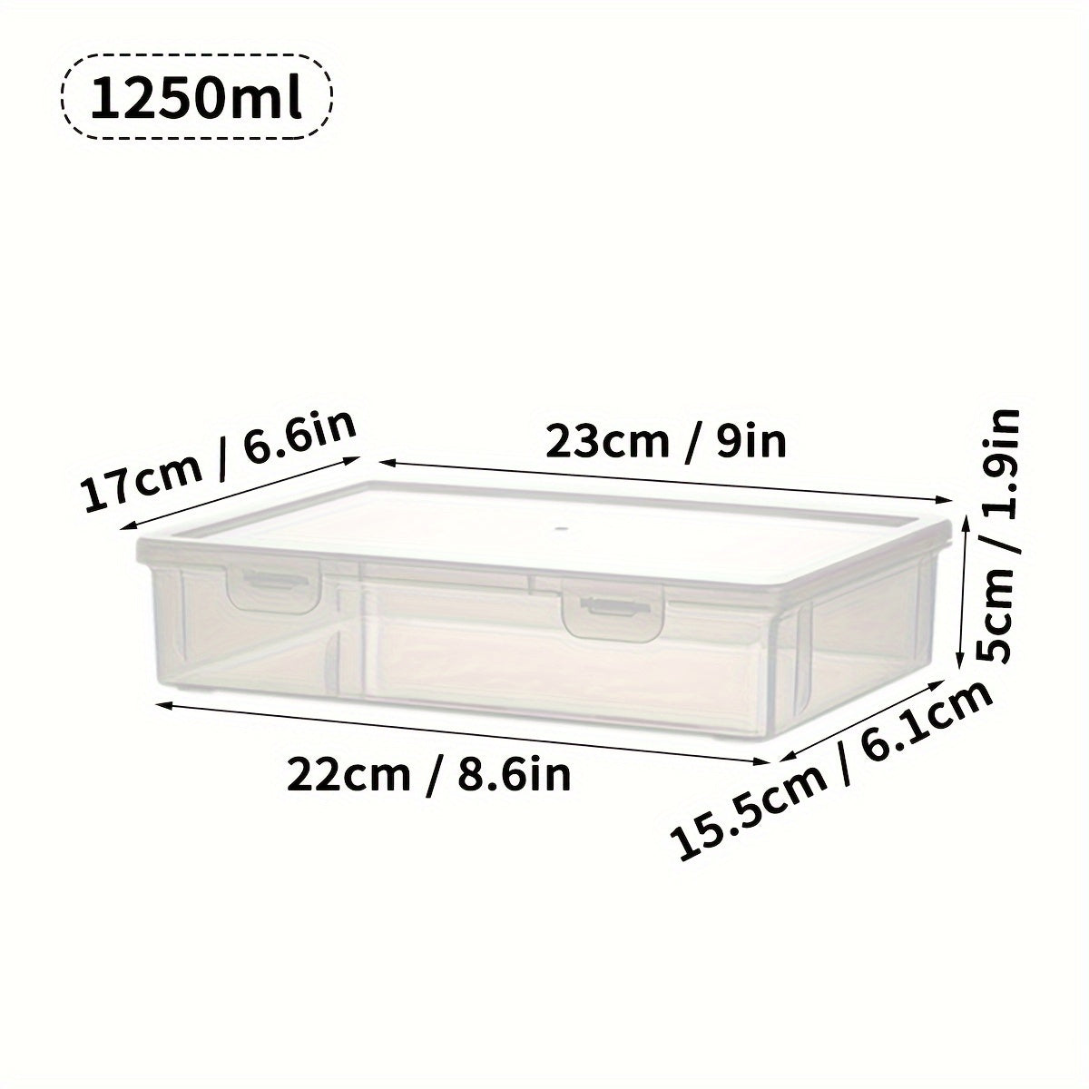 Large Transparent Plastic Storage Box with Flip Lid for Documents and Office Use