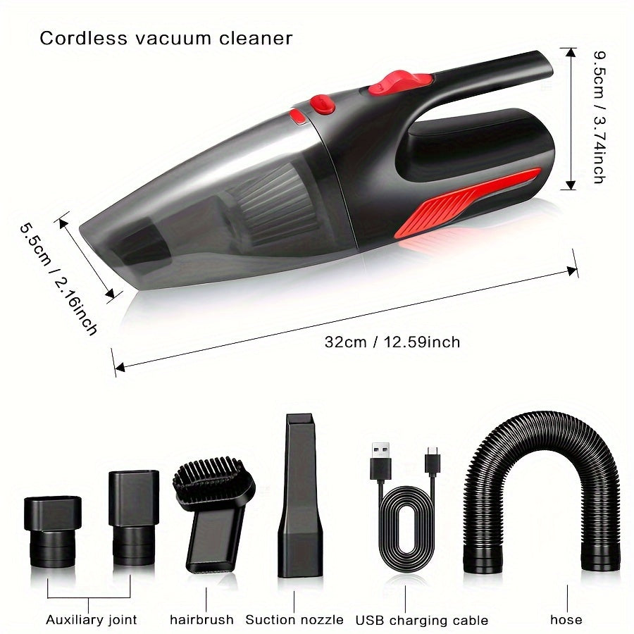 7-Piece Cordless Handheld Vacuum Cleaner Set for Home and Car Cleaning with Strong Suction