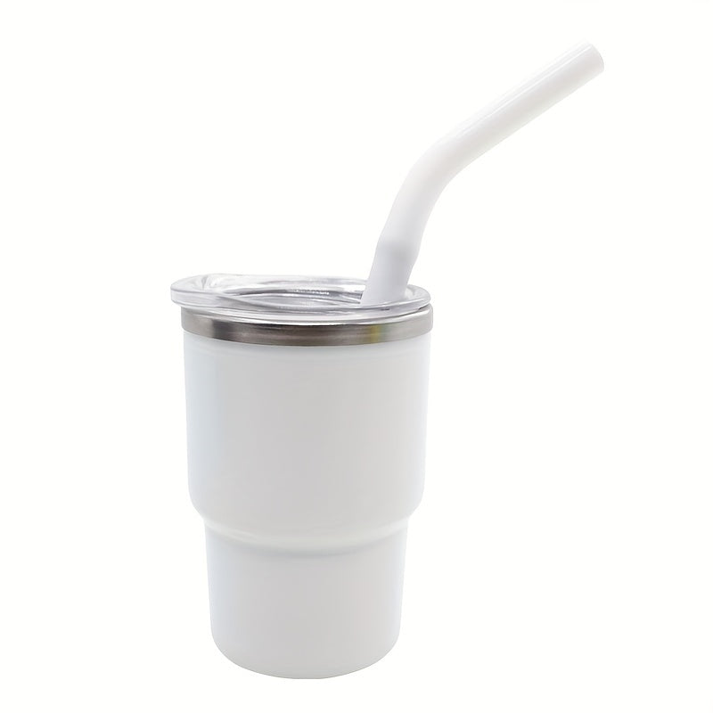 Taza de viaje de 3oz con interior de acero inoxidable, exterior de plástico, funda de silicona y pajilla