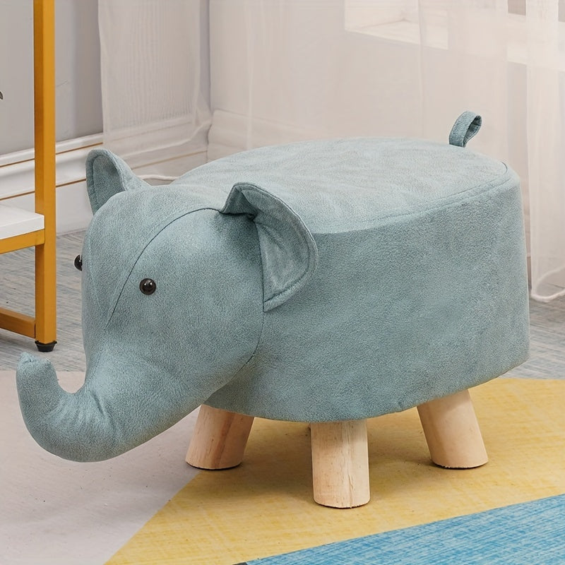 Animal Shaped Elephant Stool, Small Wooden Coffee Table and Shoe Bench