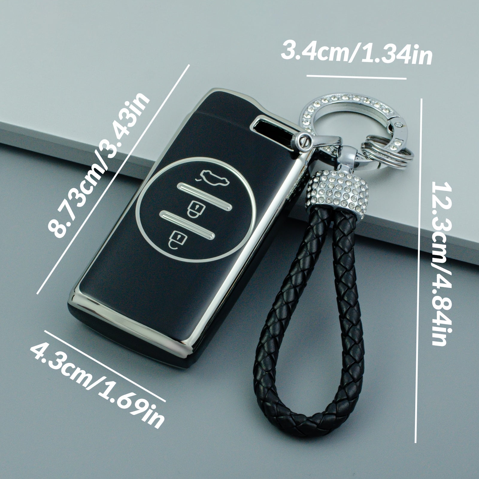 Universal Soft TPU Key Fob Cover with Keychain for Vehicles
