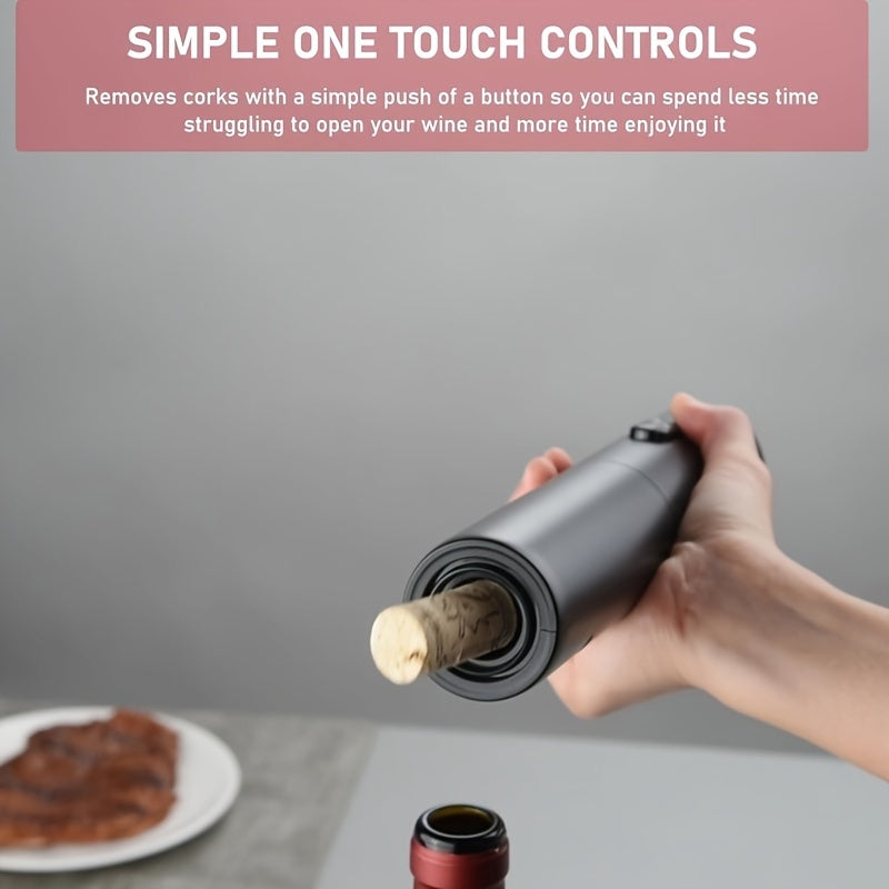 Electric Wine Bottle Opener Set with Foil Cutter and Reusable Bag for Parties and Gifts