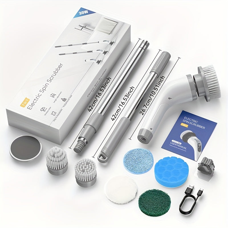 2024 Cordless Electric Scrubber Set with High-Definition Display, 8+2 Speed, Portable for Bathroom Kitchen Tile Car