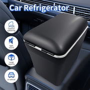 Sayohat va lager uchun portativ avtomobil muzlatgich sovutgich va issiqlik, qora