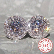 Sterling Silver Earrings for Women Zirconia Wedding Party Jewelry