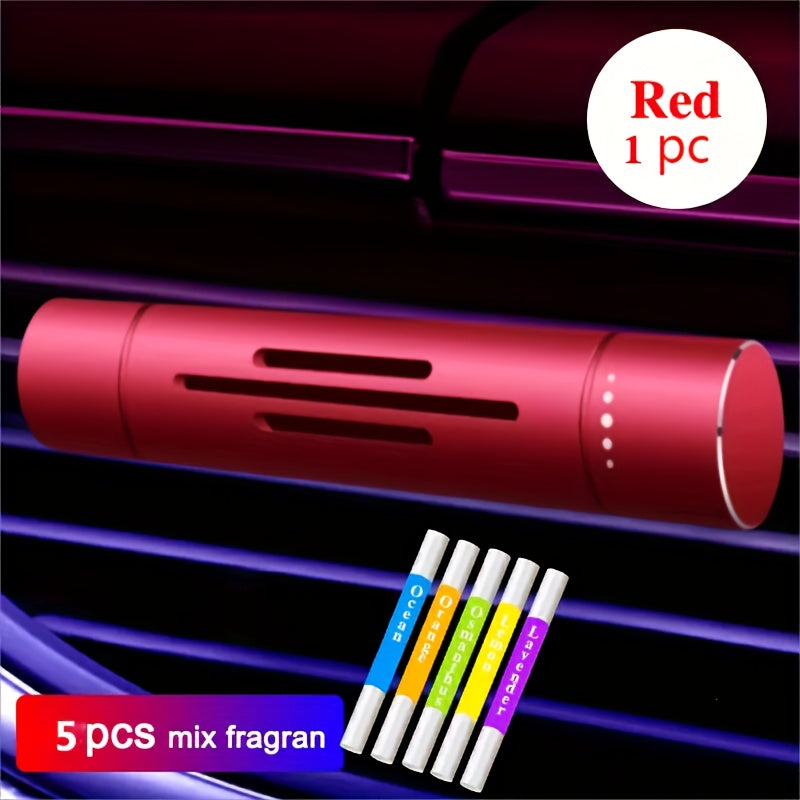 Avtomobil ventilatsiya klipi diffuzeri 5 ta aromat tayoqchasi bilan asosiy yog'li havo tozalovchi