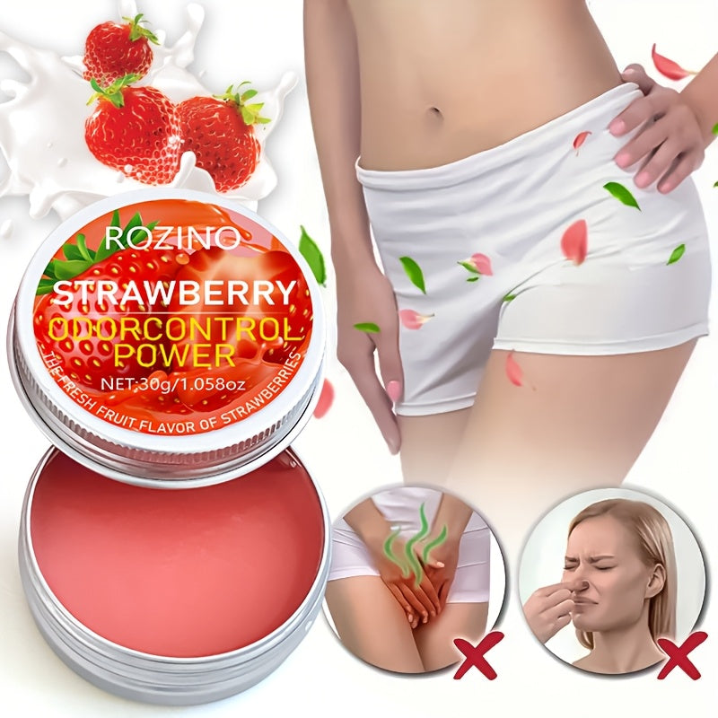 1 dona ROZINO Qulupnay hidli deodorant, 30g - Uzoq muddatli hidni nazorat qilish, uniseks tanaga mo'ljallangan stick.