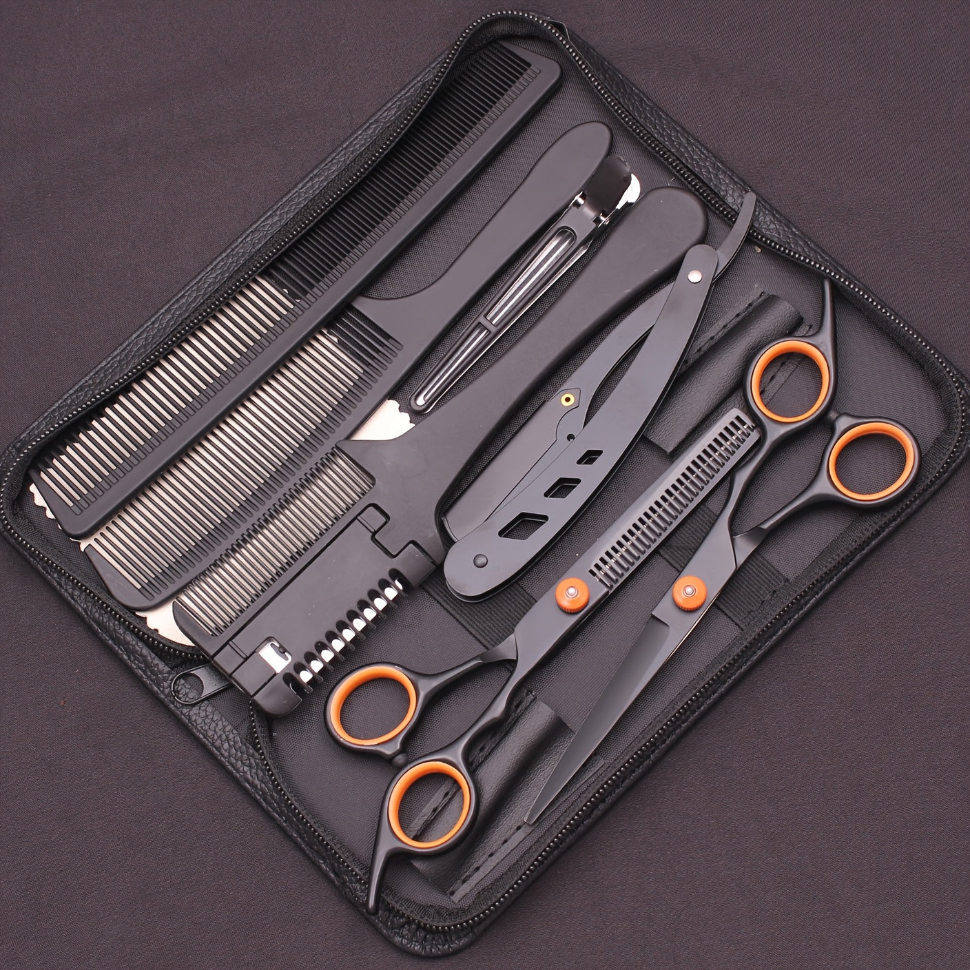 Unisex Hair Cutting Scissors Set with Thinning Shears and Comb for Stylists