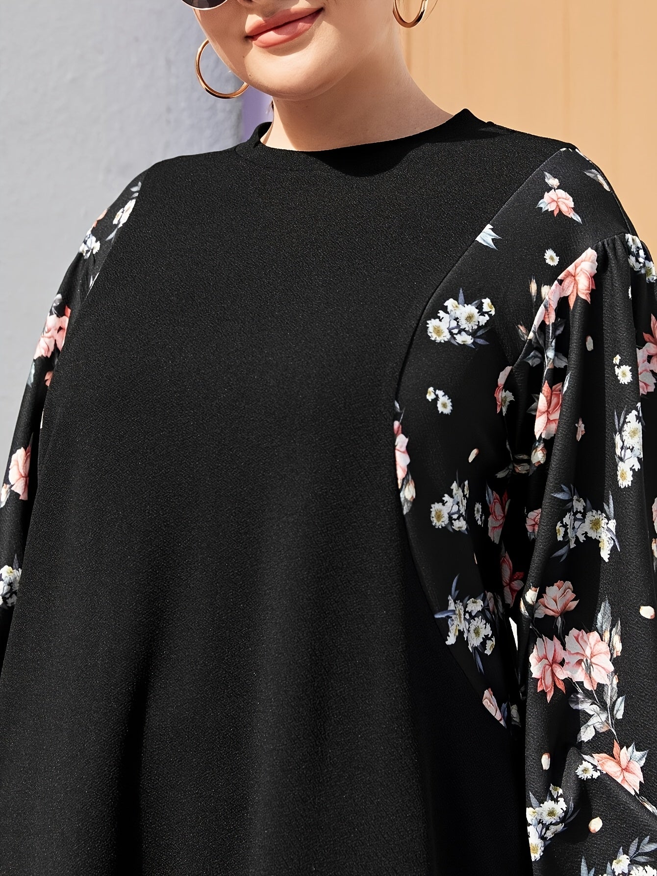 Plus Size Floral Kaftan Dress for Women Casual Spring Fall Polyester