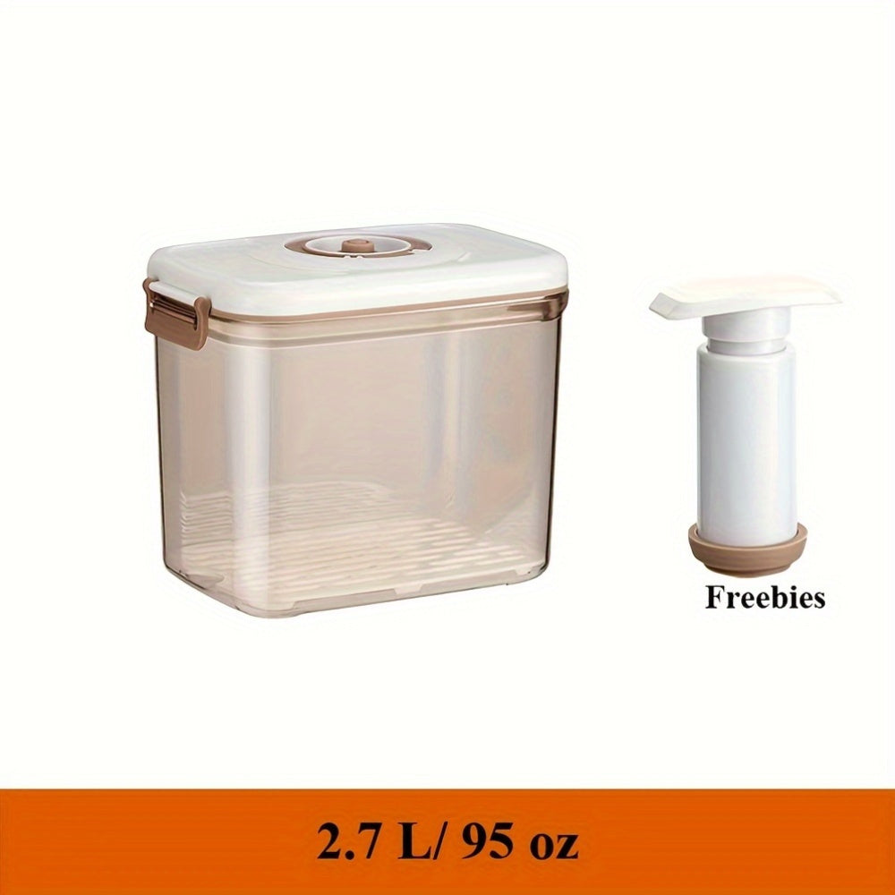 Vacuum Food Storage Jar with Pump, Airtight, Transparent Plastic Organizer