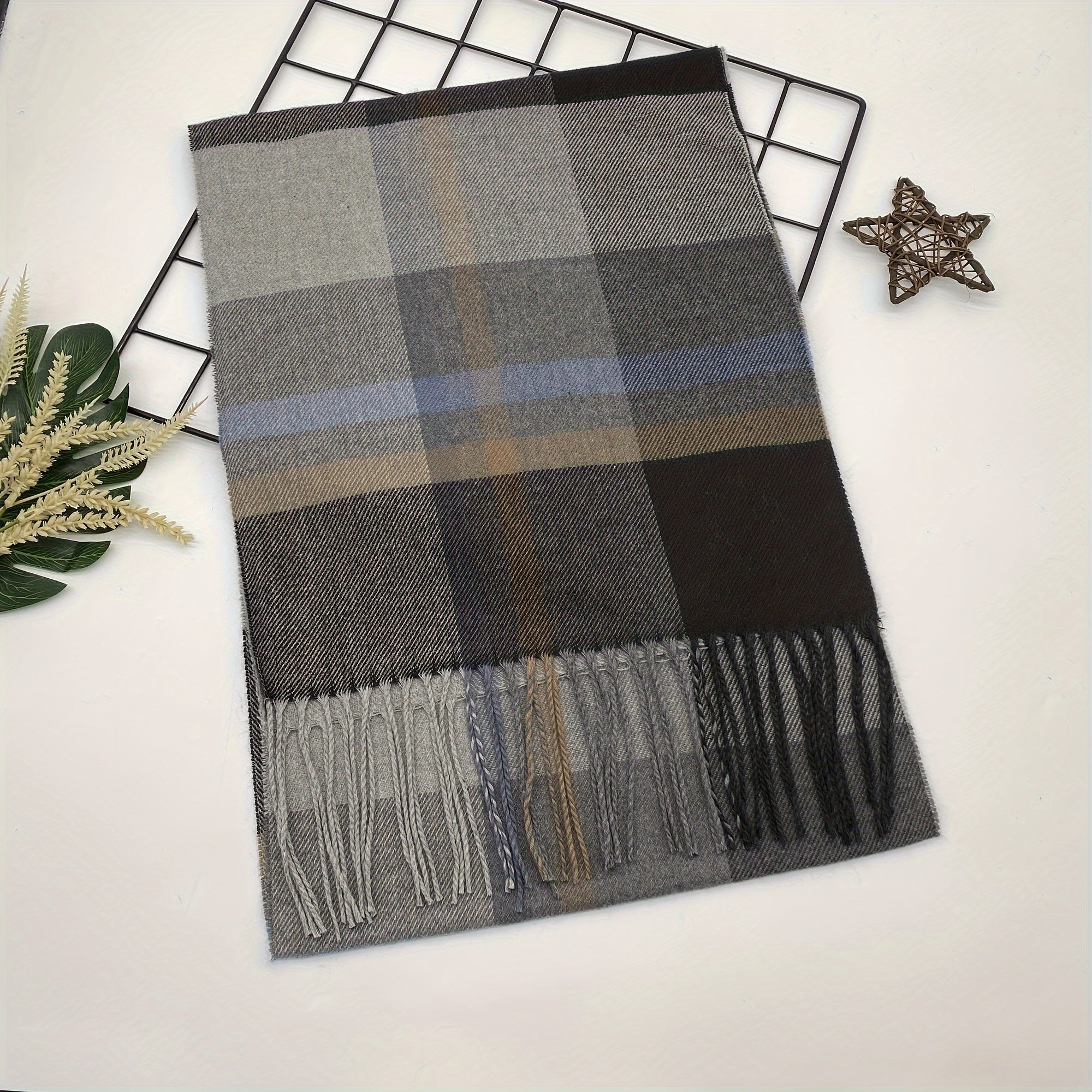 Plaid Scarf for Men and Women Warm Fall Winter Accessory