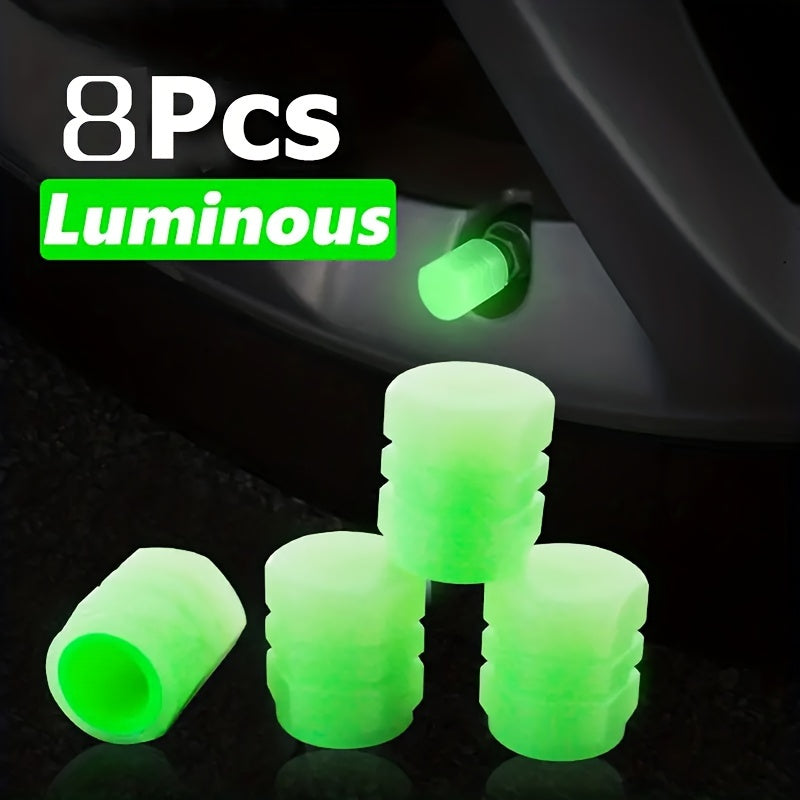 Car Bicycle Motorcycle Fluorescent Valve Caps 4Pcs 8Pcs 12Pcs Luminous