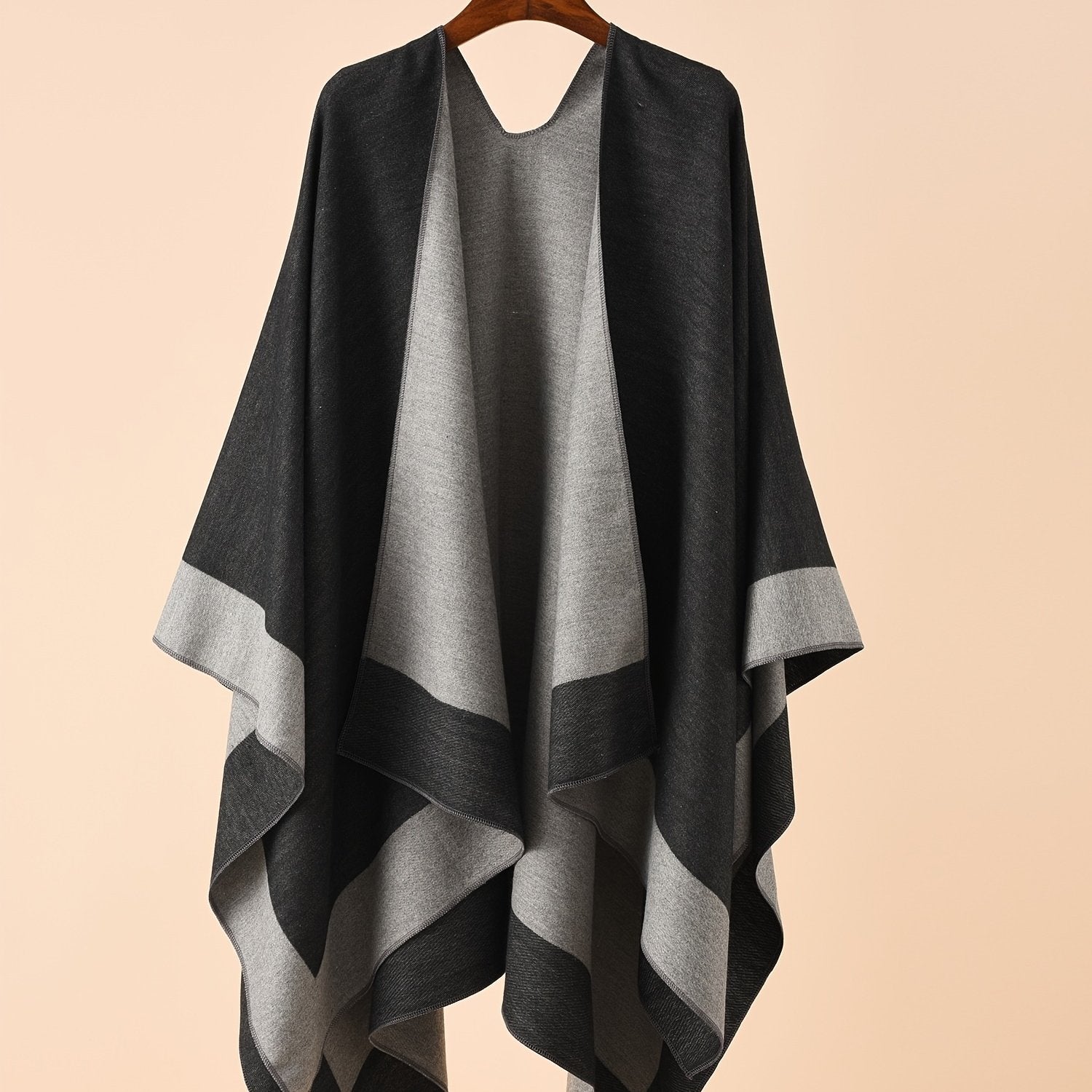 Women Oversized V-Neck Shawl Collar Cardigan Acrylic Solid Color Wrap Fall Winter