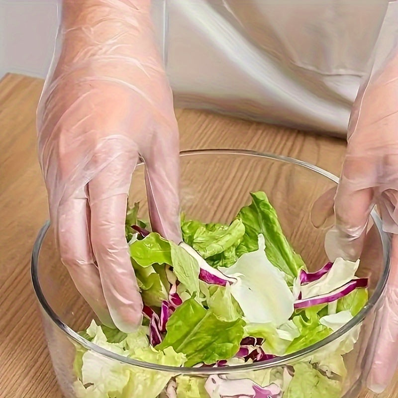 50/100 dona Oziq-ovqat darajasidagi PVC qo'lqoplar Oshxona, Restoran, Tozalash, Go'zallik salonlari, Uy ishlariga.