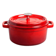 Ko'p maqsadli emal qoplamali quyma temir qozon - Induksion va gaz pechlarida to'liq va qalin, bardoshli qozon, qaynatmalar va sho'rvalar tayyorlash uchun, ikki tutqichi bilan.