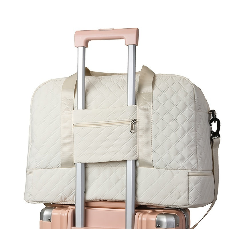 1 dona Ayollar uchun Nylon Sayohat Sumkasi - Yengil va Katta Hajmli, Qo'lga olib yurish yoki Krossbody sifatida ishlatilishi mumkin, Qisqa masofali sayohat uchun fermuarlı.